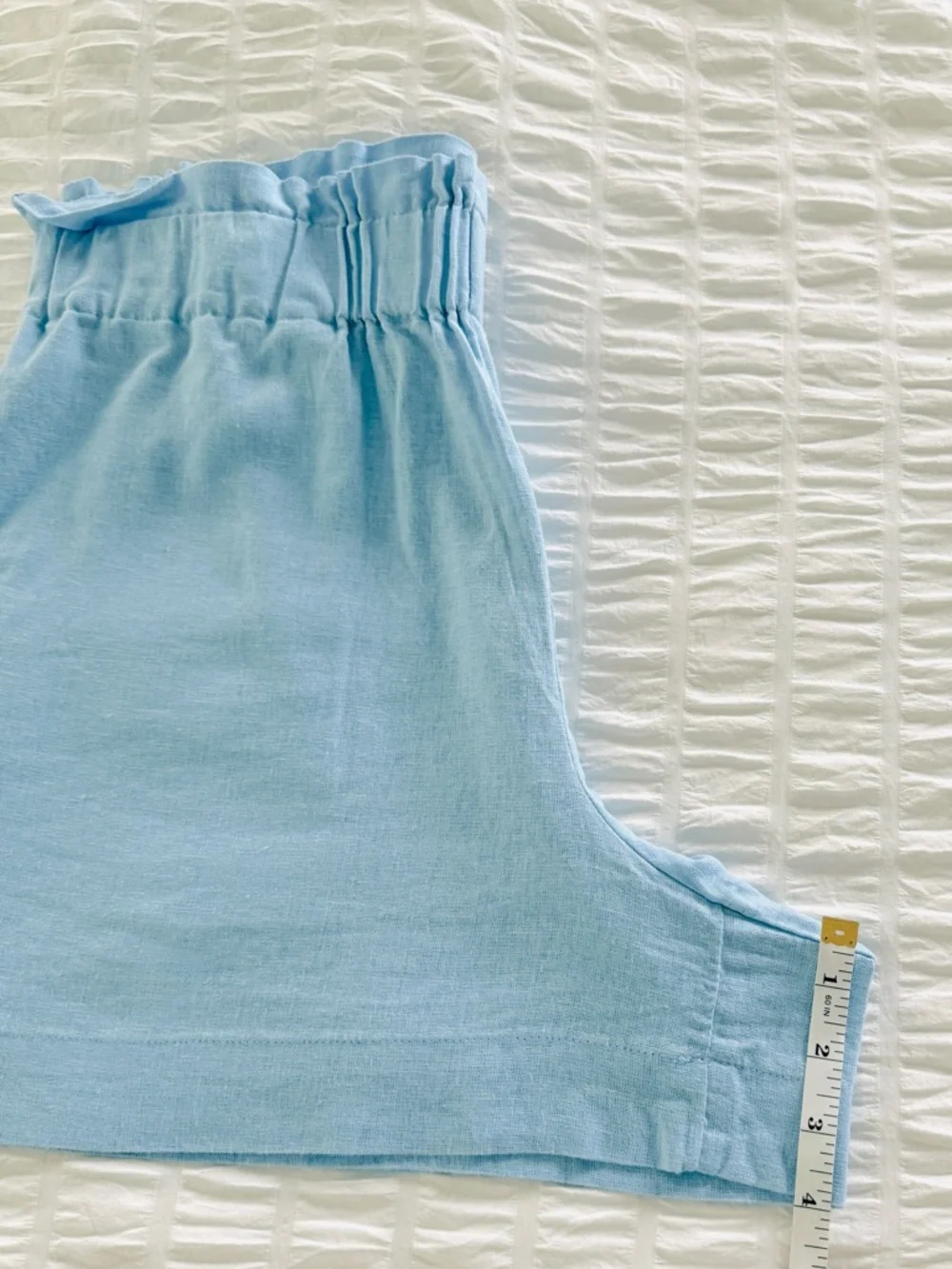 A New Day Women’s Light Blue Linen Blend Shorts Size M Elastic Waist - Picture 9 of 9